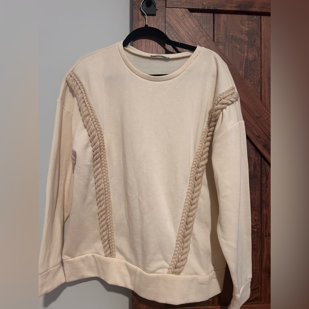 Zara Cream Jumper With Rope